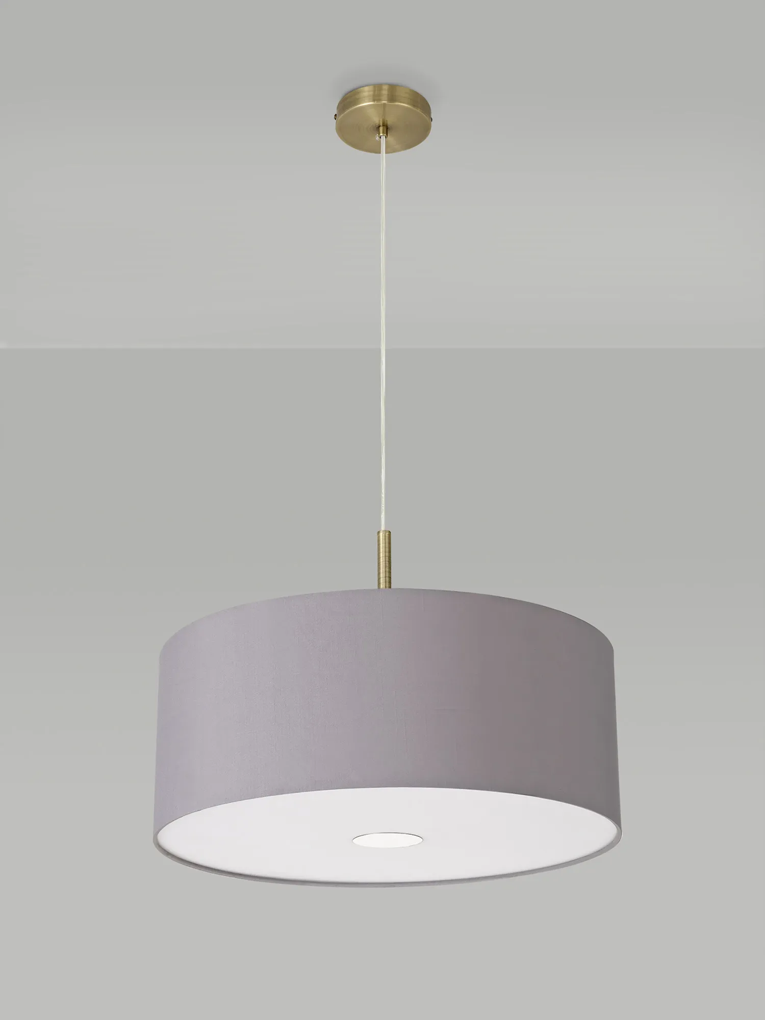Baymont 50cm 3 Light Pendant Antique Brass, Grey, Frosted Diffuser DK0410  Deco Baymont AB GR